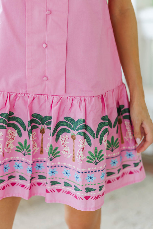 Sweetly So Pink Embriodered Dress