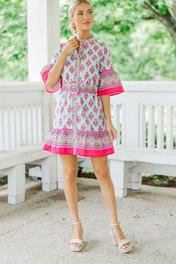 Turning Heads Green Floral Dress