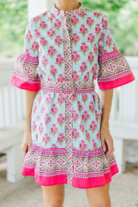 Turning Heads Green Floral Dress