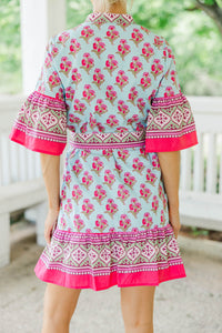 Turning Heads Green Floral Dress