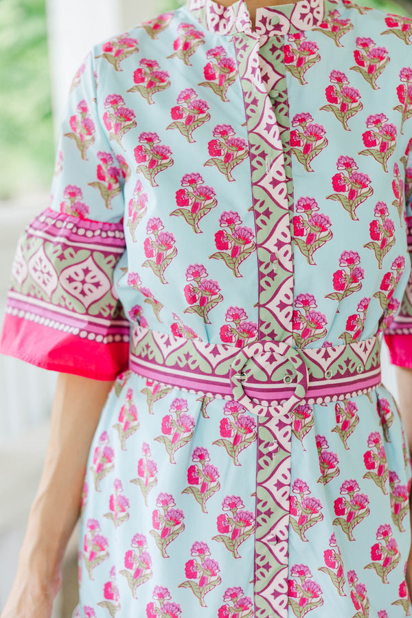 Turning Heads Green Floral Dress