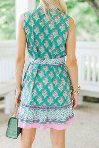 Swept Up In Something Sweet Green Floral Dress