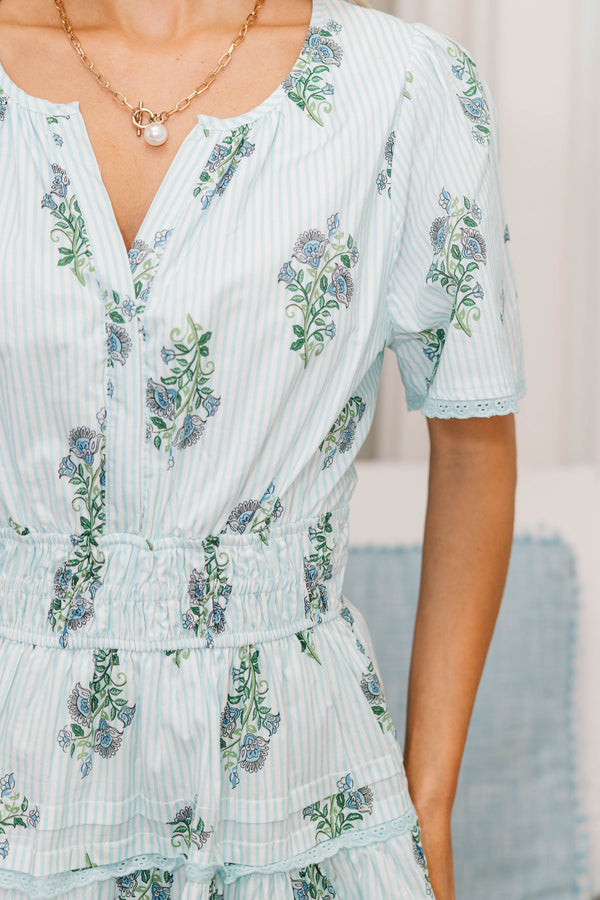 NURSING COLLECTION: Sweet Bliss Blue Medallion Dress