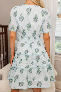 NURSING COLLECTION: Sweet Bliss Blue Medallion Dress