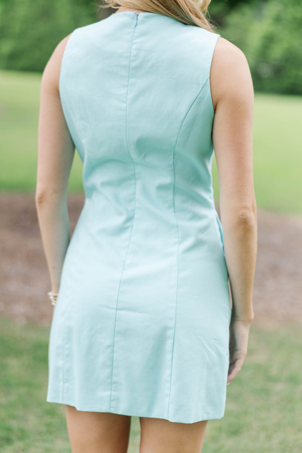 blue shift dress sleeveless Cecelia Tie Shoulder Sleeveless Mini Shift Dress main image 1