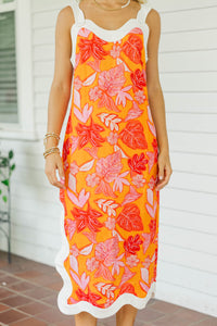 Fate: So Good Right Now Orange Floral Dress