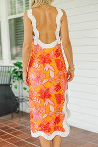 Fate: So Good Right Now Orange Floral Dress