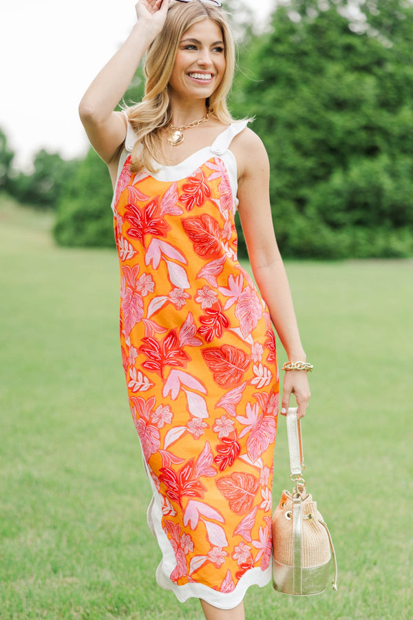 orange and mint green dress Fate: So Good Right Now Orange Floral Dress, Small - The Mint Julep Boutique