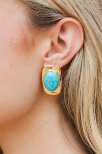 Golden Prairie Teal Earrings