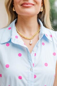 Classic Keepsake Gold Pearl Drop Necklace