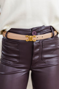 Sleek Statement Taupe Belt