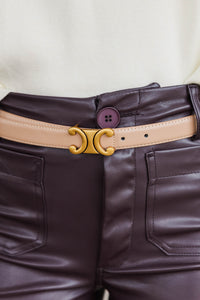 Sleek Statement Taupe Belt