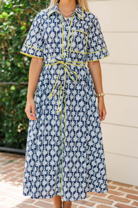 Polished Look Navy Floral Dress