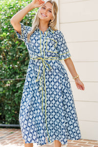 Polished Look Navy Floral Dress