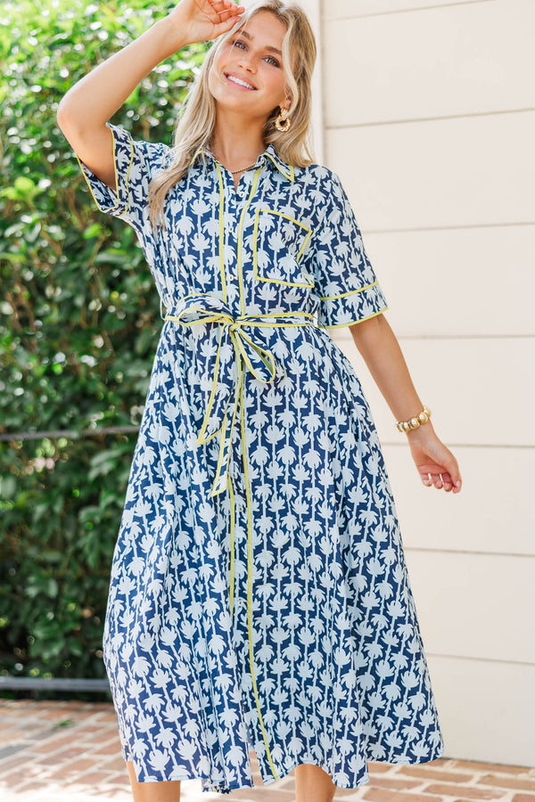 Polished Look Navy Floral Dress