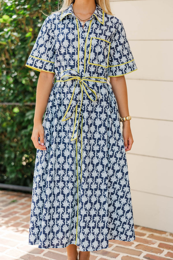 Polished Look Navy Floral Dress