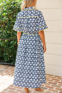 Polished Look Navy Floral Dress