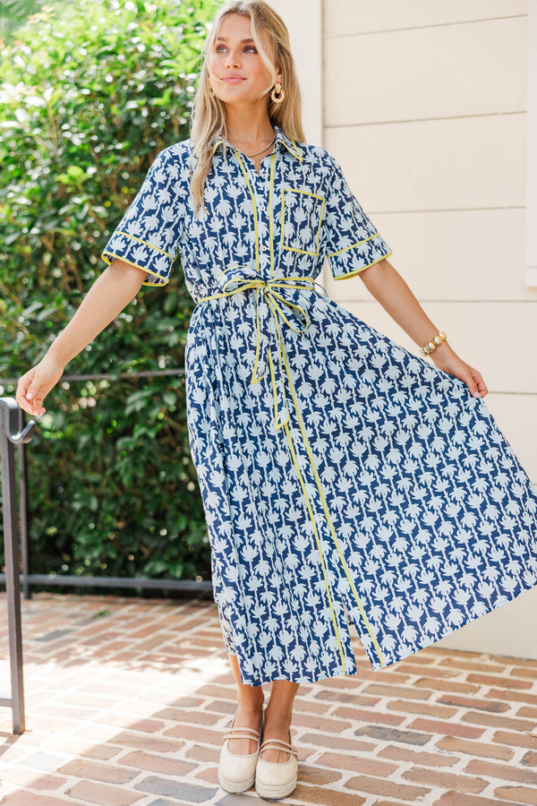Polished Look Navy Floral Dress