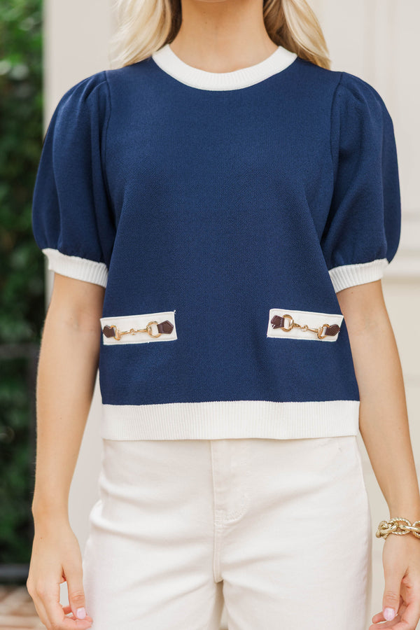 No Better Time Navy Sweater
