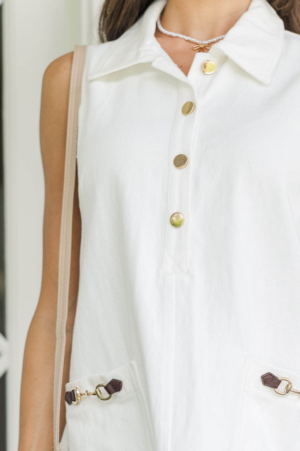 So Darling Cream Shift Dress