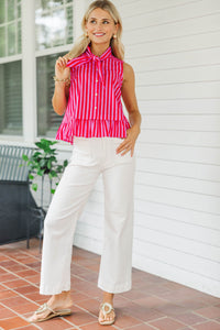 No Need To Wait Red Striped Blouse