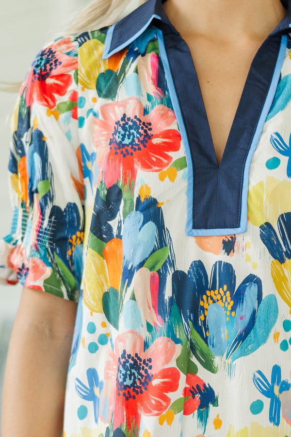 In My Element Blue Floral Dress