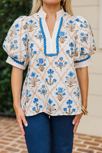 So Into This Blue Floral Blouse