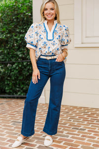 So Into This Blue Floral Blouse