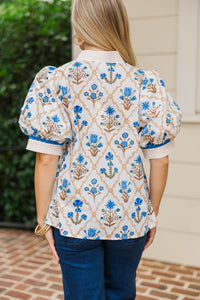 So Into This Blue Floral Blouse