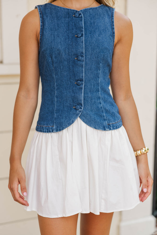 Olivaceous: Unapologetic Blue Denim Dress