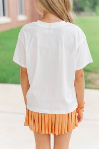 Girls: Game Day Ready Orange Gingham Graphic Tee