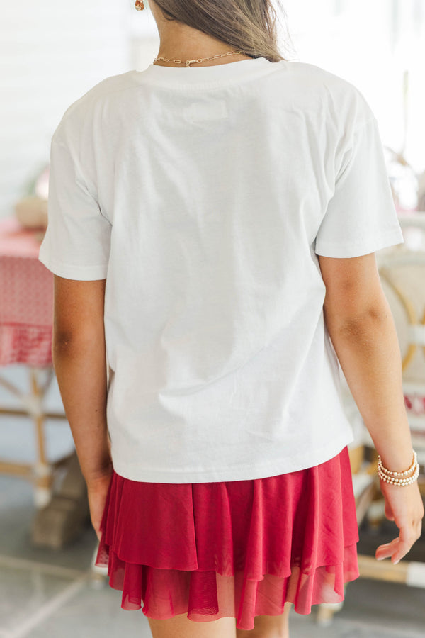 Girls: Game Day Ready Red Gingham Graphic Tee