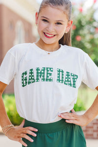 Girls: Game Day Ready Emerald Gingham Graphic Tee