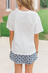 Girls: Game Day Ready Black Gingham Graphic Tee