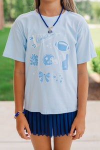 Girls: That Game Day Girl Light Blue Graphic Tee