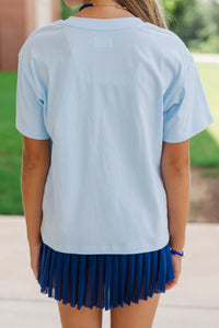 Girls: That Game Day Girl Light Blue Graphic Tee