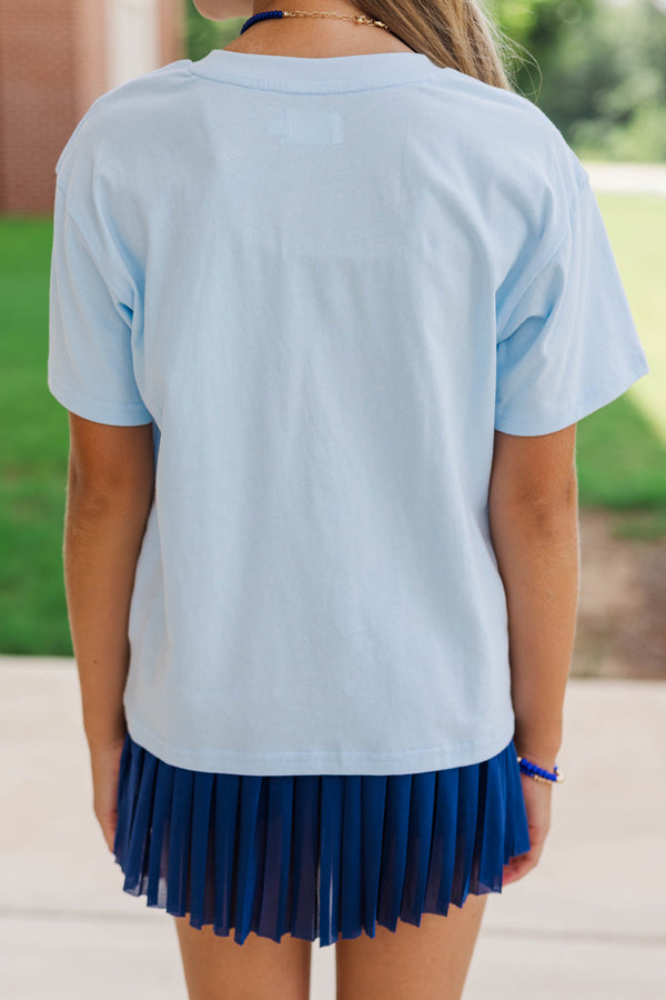 Girls: That Game Day Girl Light Blue Graphic Tee