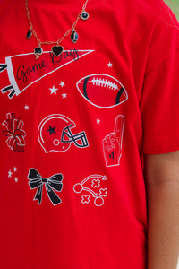 Girls: That Game Day Girl Red Graphic Tee