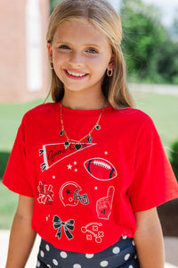Girls: That Game Day Girl Red Graphic Tee