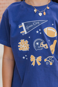 Girls: That Game Day Girl Navy Graphic Tee