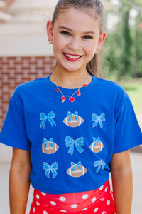 Girls: Touchdown Darling Royal Graphic Tee