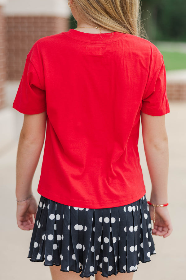 Girls: Touchdown Darling Red Graphic Tee