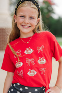 Girls: Touchdown Darling Red Graphic Tee