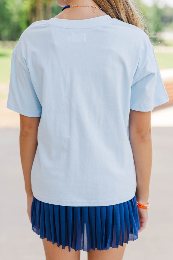 Girls: Touchdown Darling Light Blue Graphic Tee