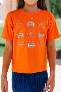 Girls: Touchdown Darling Orange Graphic Tee