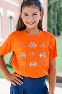 Girls: Touchdown Darling Orange Graphic Tee