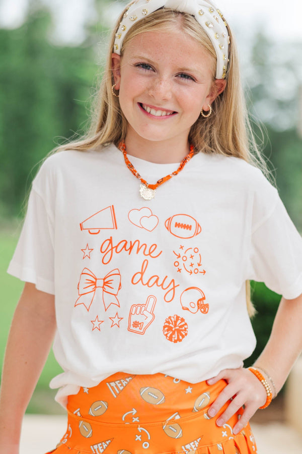 Girls: Game Day Mood Orange Graphic Tee