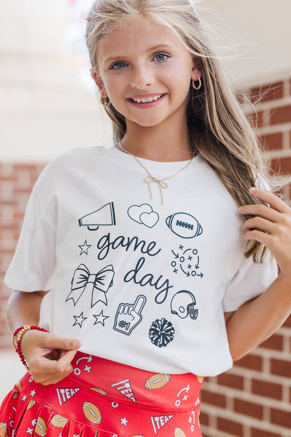Girls: Game Day Mood Black Graphic Tee