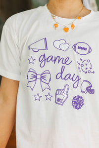 Girls: Game Day Mood Purple Graphic Tee