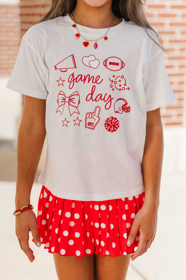 Girls: Game Day Mood Red Graphic Tee